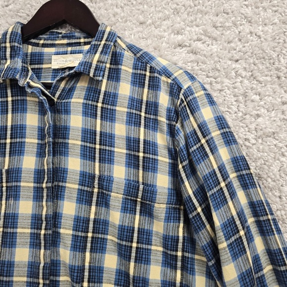 Denim & Supply Shirt Womens Large Blue Plaid Button Up Long Sleeve Casual Fall - Picture 4 of 12